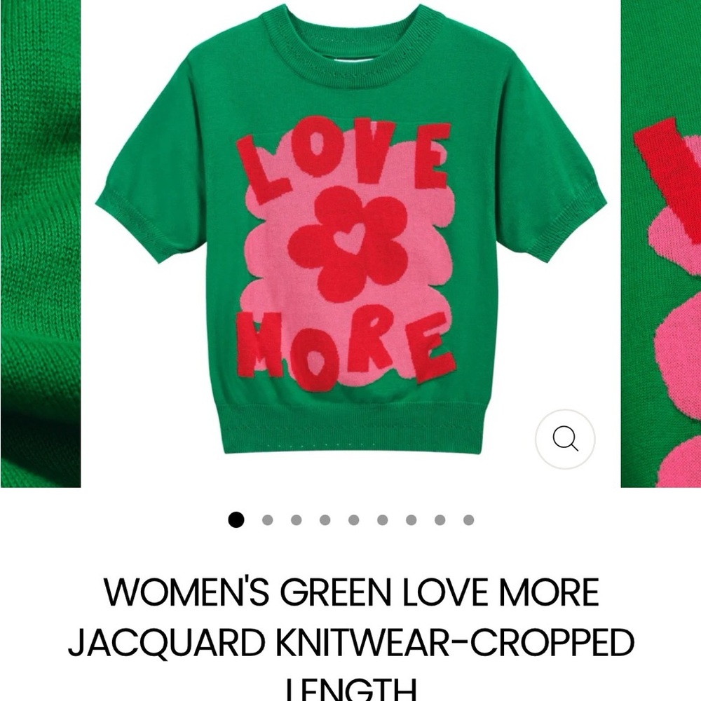 Green 'Love More' Knit Sweater